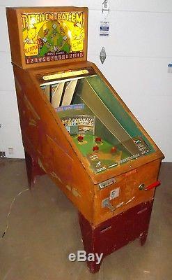 1948 Scientific Pitchem & Batem Machine D'arcade De Baseball P & B Style Très Cool