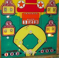 1954 Chicago Coin Super Home Run Machine À 6 Boules De Baseball Avec 3 Niveaux De Bleacher