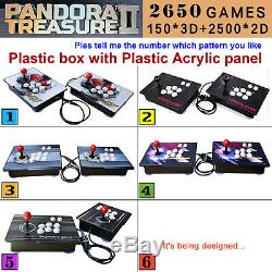 2650 Jeux Pandora Trésor II 3d Arcade Console Séparables Machine À Double Sticks