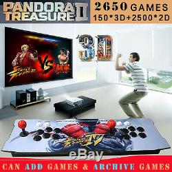 2650 Jeux Pandora Trésor II Bâton Double 3d Retro Arcade Game Console De La Machine