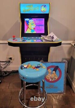 Arcade1up La 30ème édition de The Simpsons 4-Player Arcade Machine avec tabouret et élévateur en étain