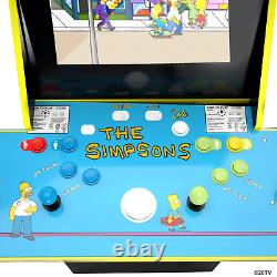 Arcade1up La machine d'arcade du cabinet The Simpsons (4 joueurs) + Piédestal et jeu de bowling.