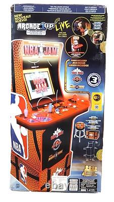 Arcade1up Nba Jam Arcade Machine Avec Tabouret & Riser Comprend 3 Jeux Ouvert Box