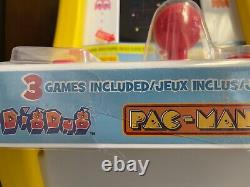 Arcade1up Pac-man Jr. 3 Jeux Arcade Machine Avec Tabouret Blanc Et Jaune Utilisé