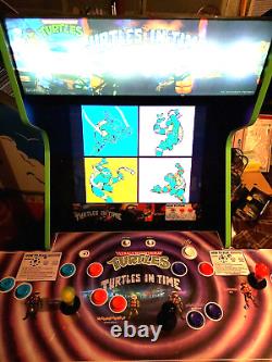 Arcade 1up Tmnt Ninja Turtles Cabinet Machine Avec Riser + Tabouret Personnalisé Et Garantie