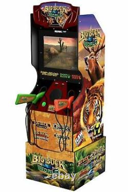 Big Buck World Arcade Jeu De Tir Machine Arcade1up Riser & Marquee Retro Nouveau
