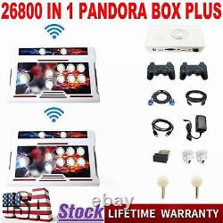 Console d'arcade sans fil Pandora Box Plus avec double manette, 26800 jeux en 1