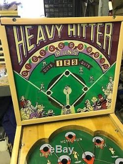 Jeu D'arcade De Baseball Avec Support Entièrement Restauré Bally Heavy Hitter 1939
