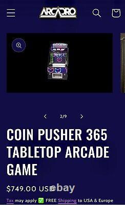 Jeu d'arcade de table Coin Pusher 365 par Arcadro www.arcadro.com