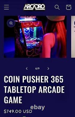 Jeu d'arcade de table Coin Pusher 365 par Arcadro www.arcadro.com