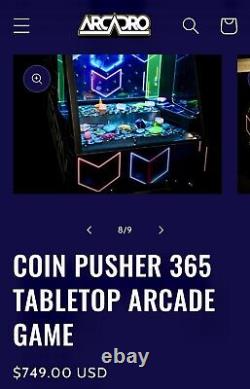 Jeu d'arcade de table Coin Pusher 365 par Arcadro www.arcadro.com