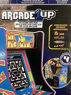 Machine d'arcade Arcade1Up Ms Pacman avec 4 jeux, sans élévateur, neuf dans sa boîte scellée (NIB)