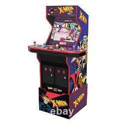 Machine d'arcade Arcade 1Up X-Men Captain America Avenger avec socle et tabouret pour 4 joueurs