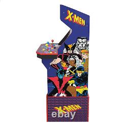 Machine d'arcade Arcade 1Up X-Men Captain America Avenger avec socle et tabouret pour 4 joueurs