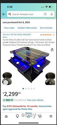 Machine d'arcade à cocktails 3515 jeux taille réelle, de qualité commerciale, avec écran inclinable et relevable