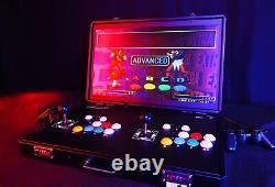 Machine d'arcade portable pour ordinateur portable à 2 joueurs avec 18,5 pouces et 2300 jeux, compatible WiFi pour téléchargements.