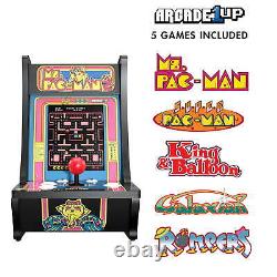 Machine d'arcade rétro Ms Pacman Countercade avec 5 jeux vidéo Pac-Man