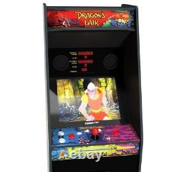 Machine d'arcade vidéo lair des dragons rétro avec 3 jeux en 1, dans une armoire classique personnalisée avec rehausseur