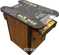 Machine de jeu d'arcade NAMCO PAC-MAN PIXEL BASH avec cabinet en bois grainé table cocktail