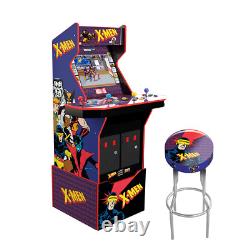 Machine de jeu d'arcade X Men 4 joueurs avec socle de cabinet, tabouret, pour salle de jeux, bar, cadeau