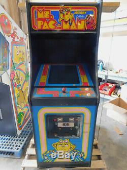 Midway Upright Ms Pacman Arcade Machine Cabinet Jeu Vidéo Vintage Ms Pac Man