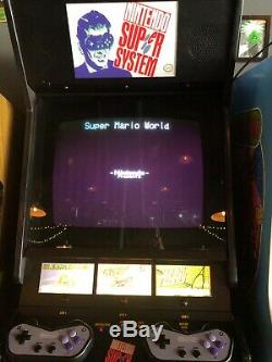 Nintendo Super System Arcade Cabinet Machine Avec Super Mario Tennis Et F-zero