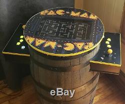 Pacman Cocktail Arcade Machine Fabriqué À Partir De Whiskey Barrel 412 Jeux