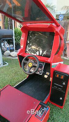 Rare Sega Turbo Outrun Sit Race Car Cockpit Vers Le Bas Driving Arcade Machine De Jeu