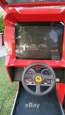 Rare Sega Turbo Outrun Sit Race Car Cockpit Vers Le Bas Driving Arcade Machine De Jeu