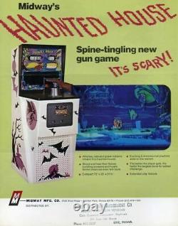 Scène de maison hantée en verre 1972 Machine de flipper vintage de la salle d'arcade Midway Gun Game