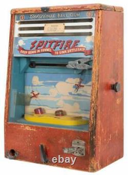 Vintage Années 1940 Spitfire Wwii Airplane Gumball Arcade Game Scientific Machine Co