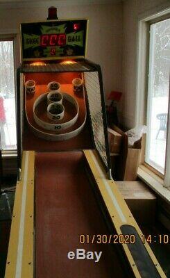 Vintage Arcade 10ft Skee Machine De Boule De Rare Skeeball Inc. Bon Etat