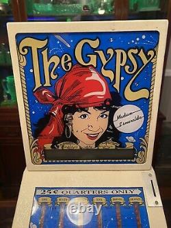 Vintage Working The Gypsy Fortune Teller 25 Cent Coin Operated Machine